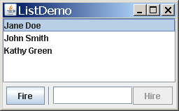 A snapshot of ListDemo