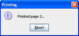 A screenshot of a printing progress dialog